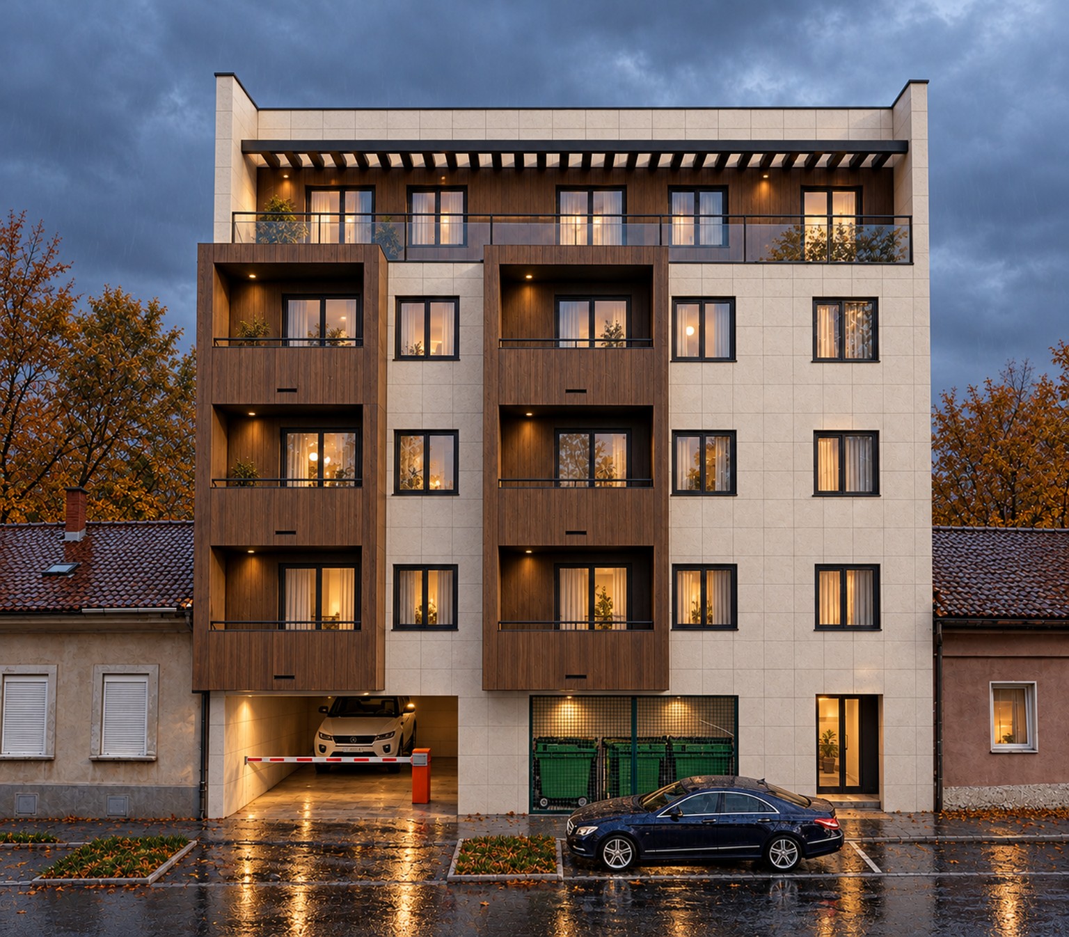 Ulični objekat P+3+Ps — frontalni render